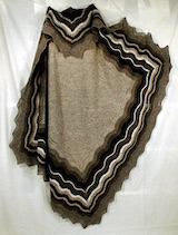 shawl with wavy stripes along edges